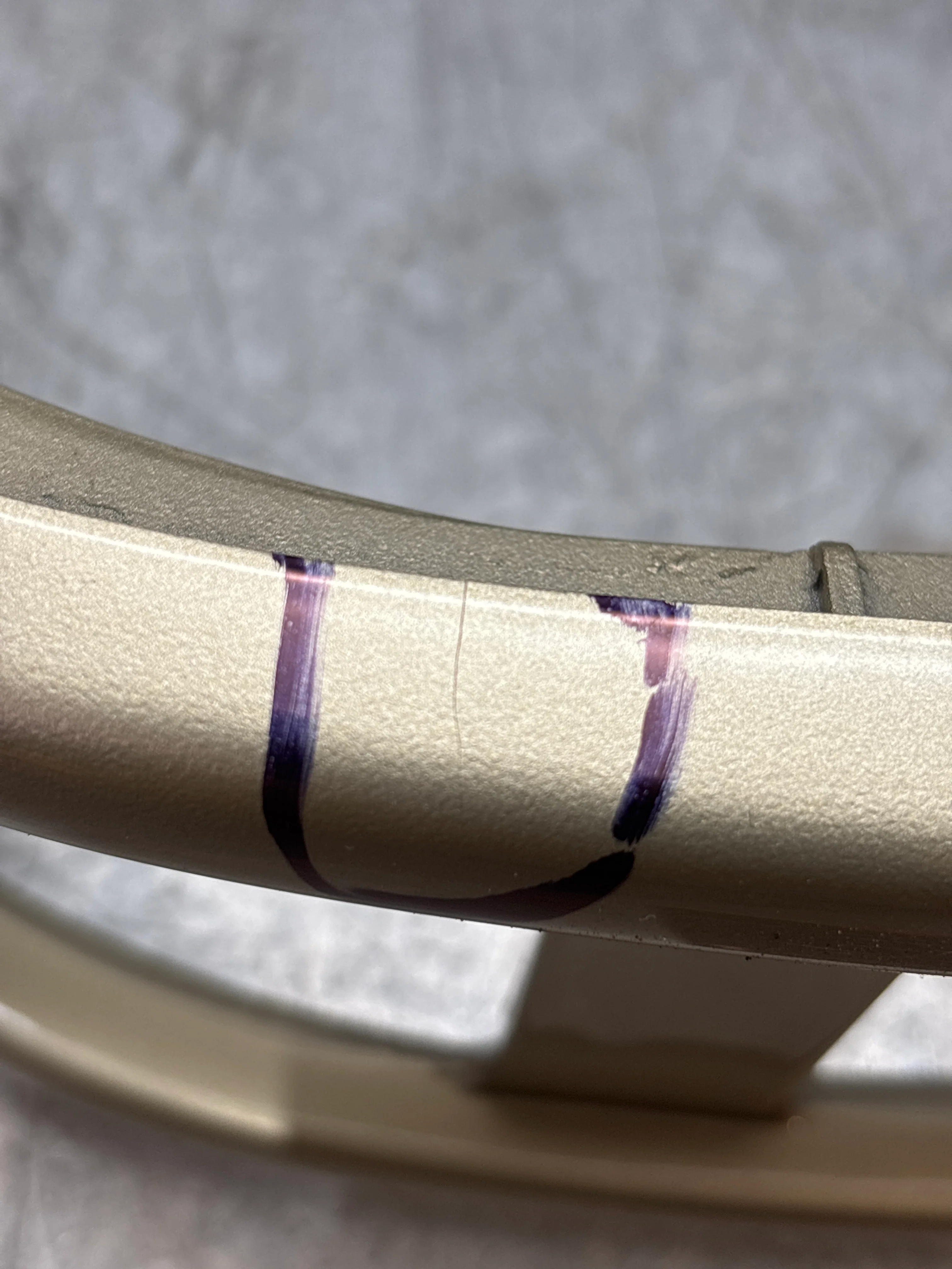 Porsche 944 Front Right Bumper Light Frame, surround bezel - Trim 93150519601 cracked - Image 5