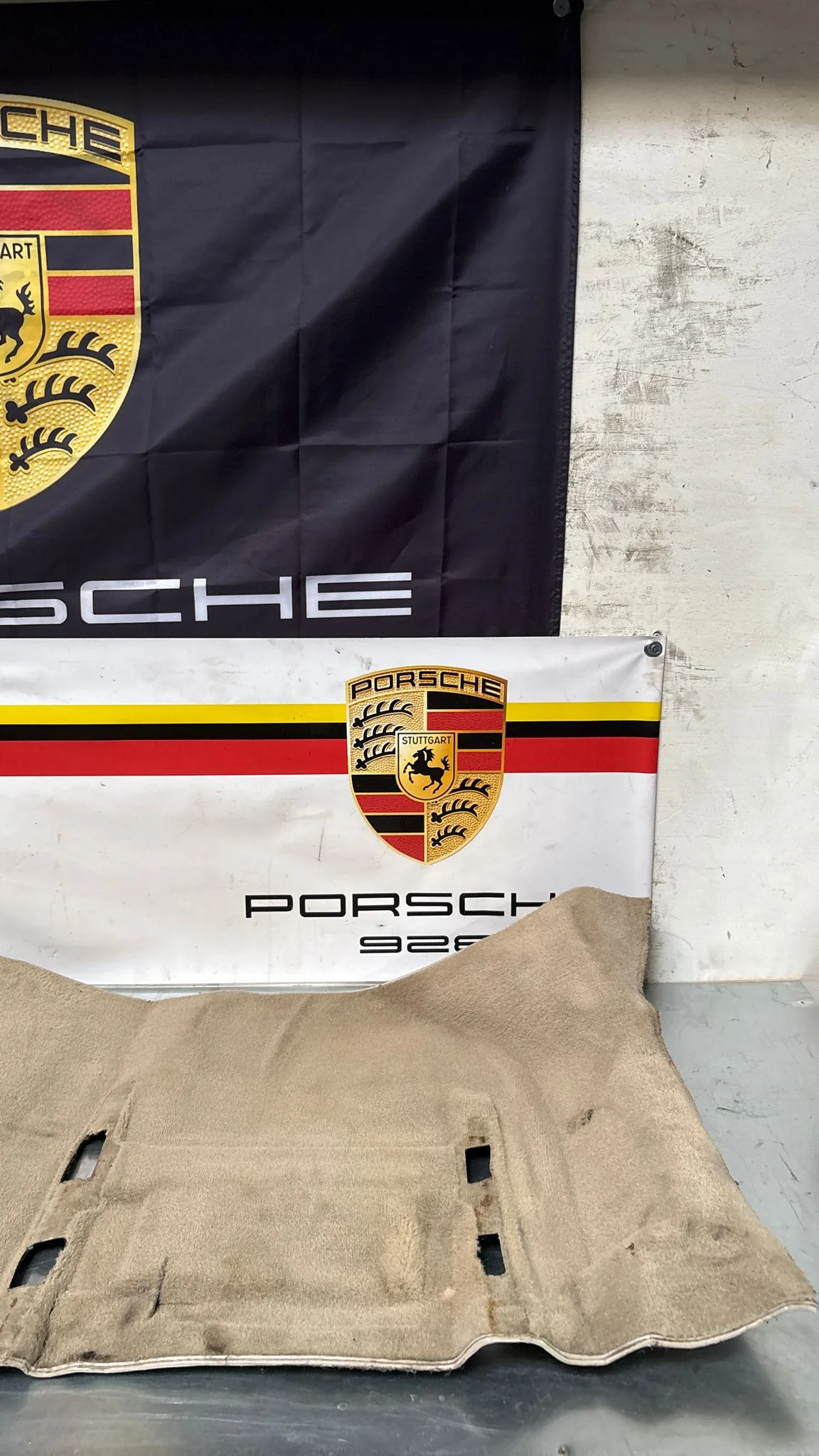 Porsche 944 RHD rear floor carpet, champagne, 94555507100, used - Image 16