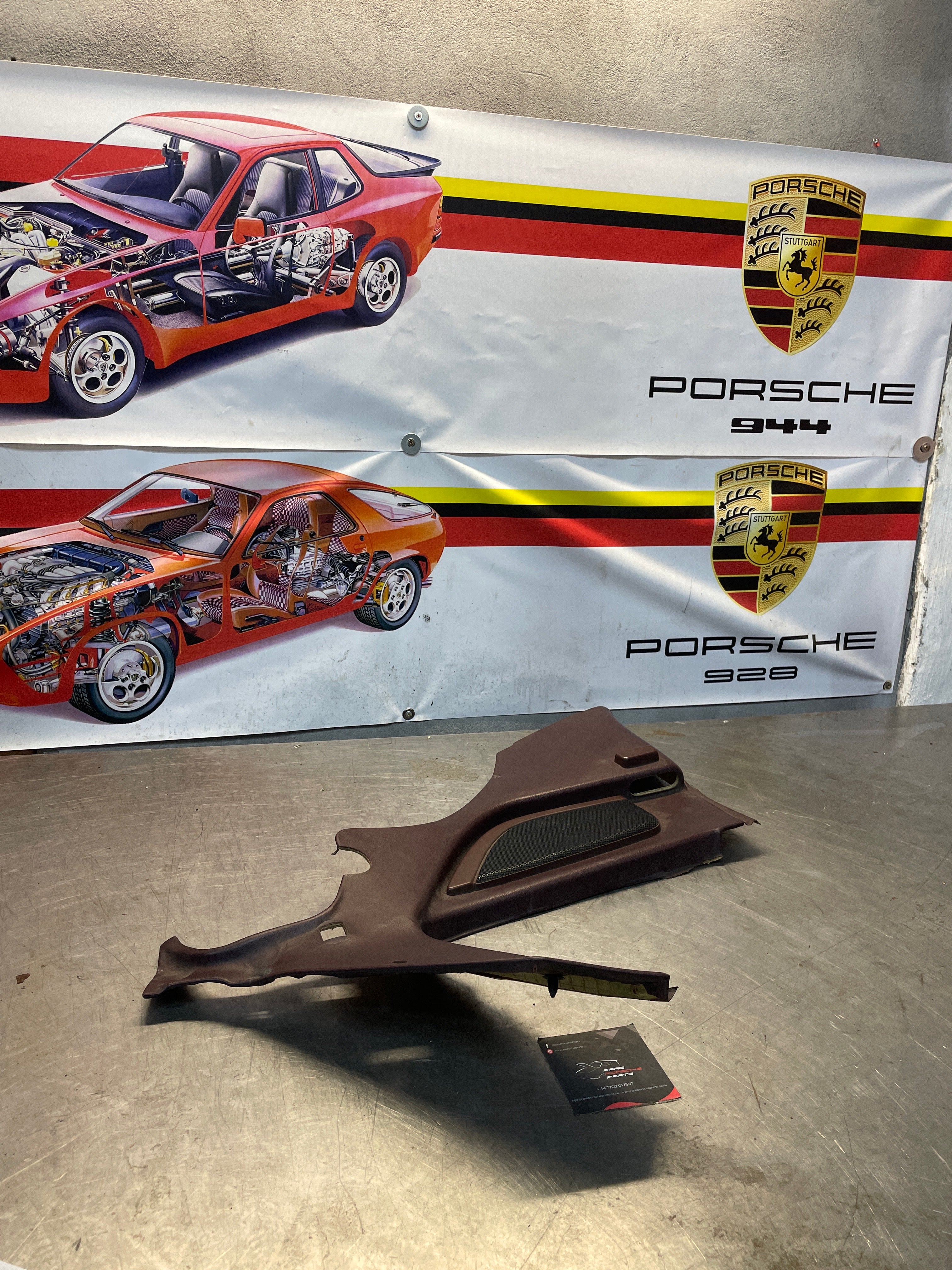 Porsche 944 right Rear Quarter Trim Card, burgundy - used 94455502209 M490 sound pack - Image 5