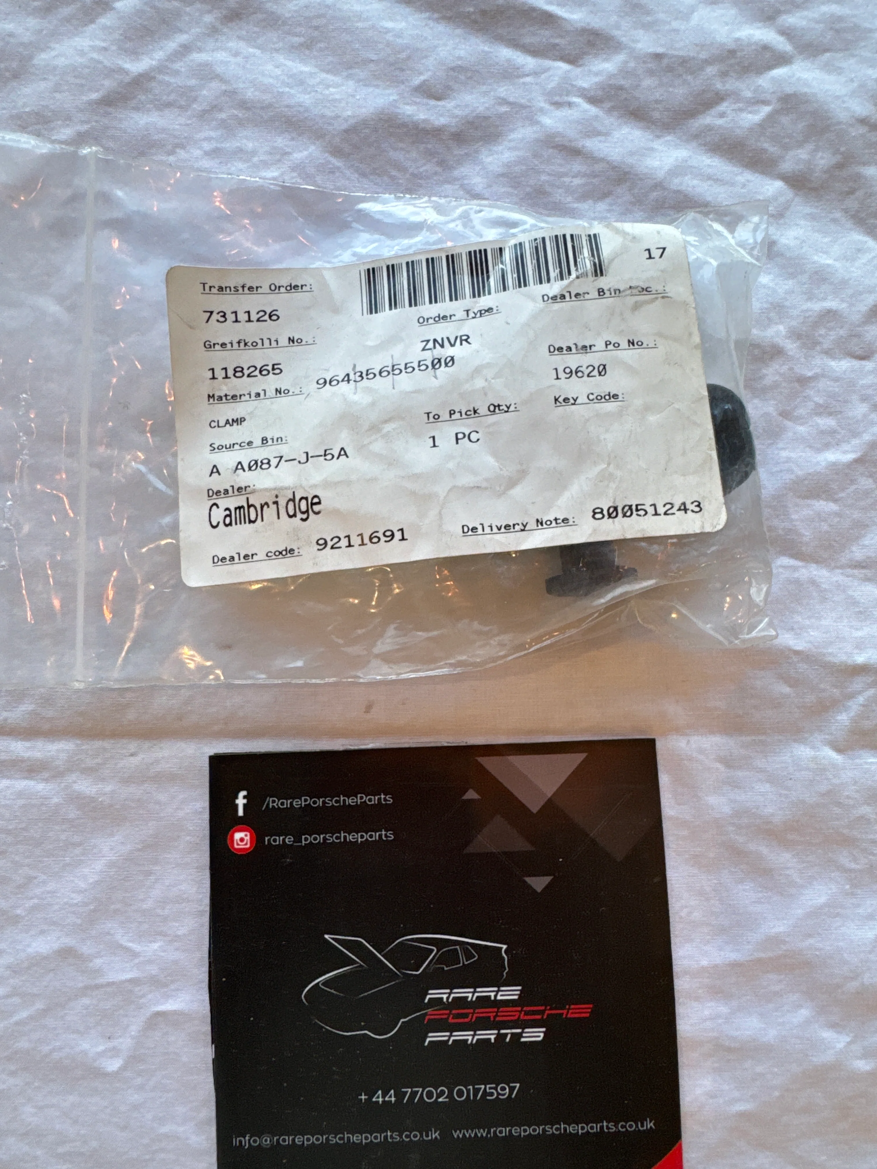 Porsche 964 clamp 96435655500 NOS - Image 4