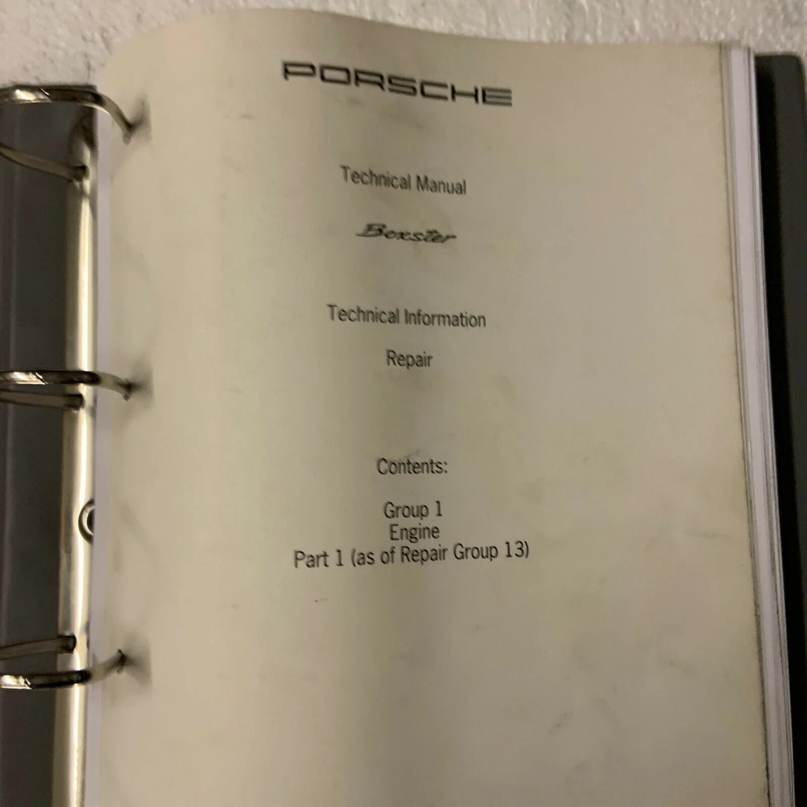 Porsche Boxster 986 Factory Service  Manual Group 1 Engine, Part 1 - Image 3
