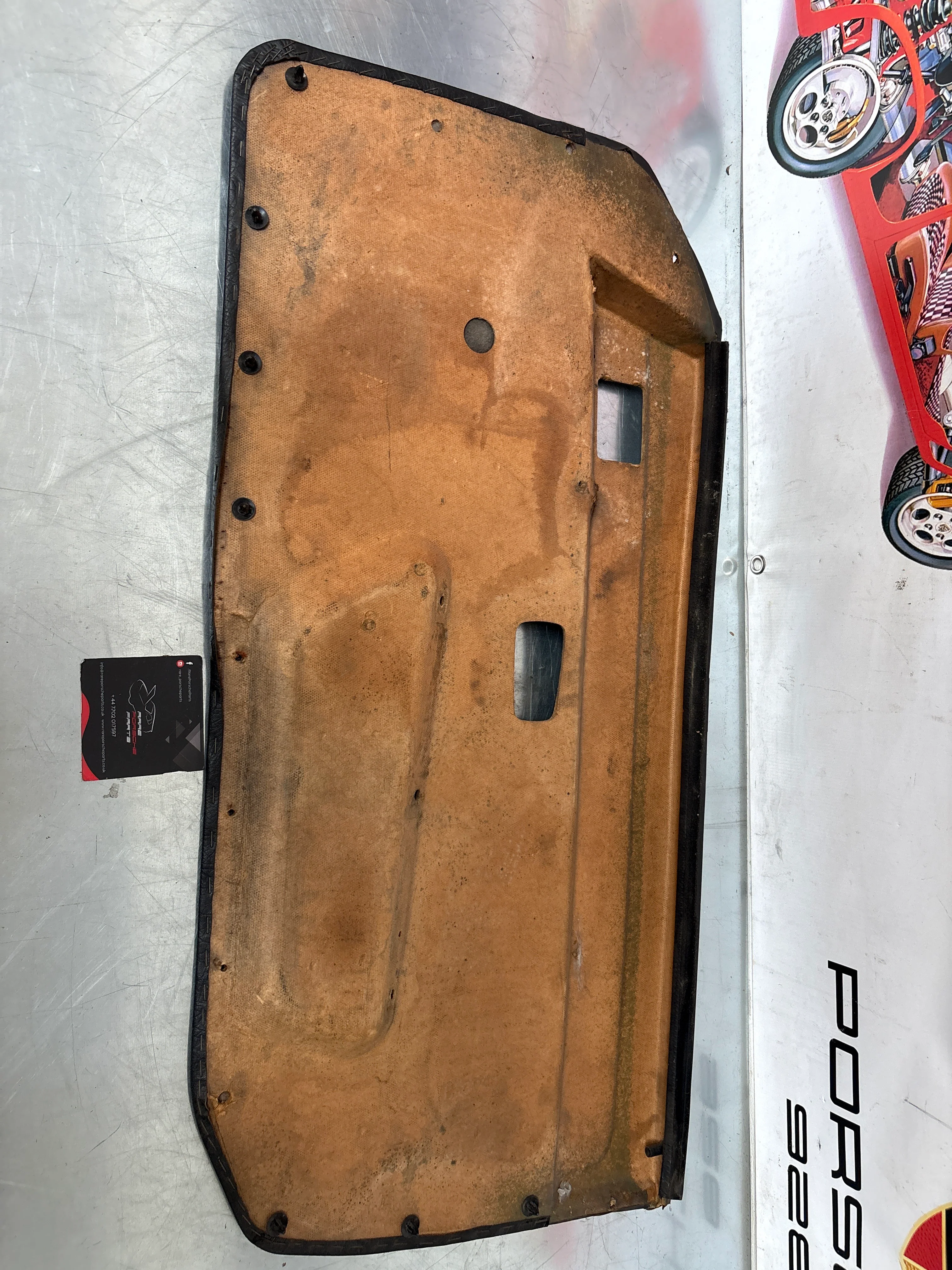 Porsche early 924 944 left side door card, used, Black, 477867011 - Image 7