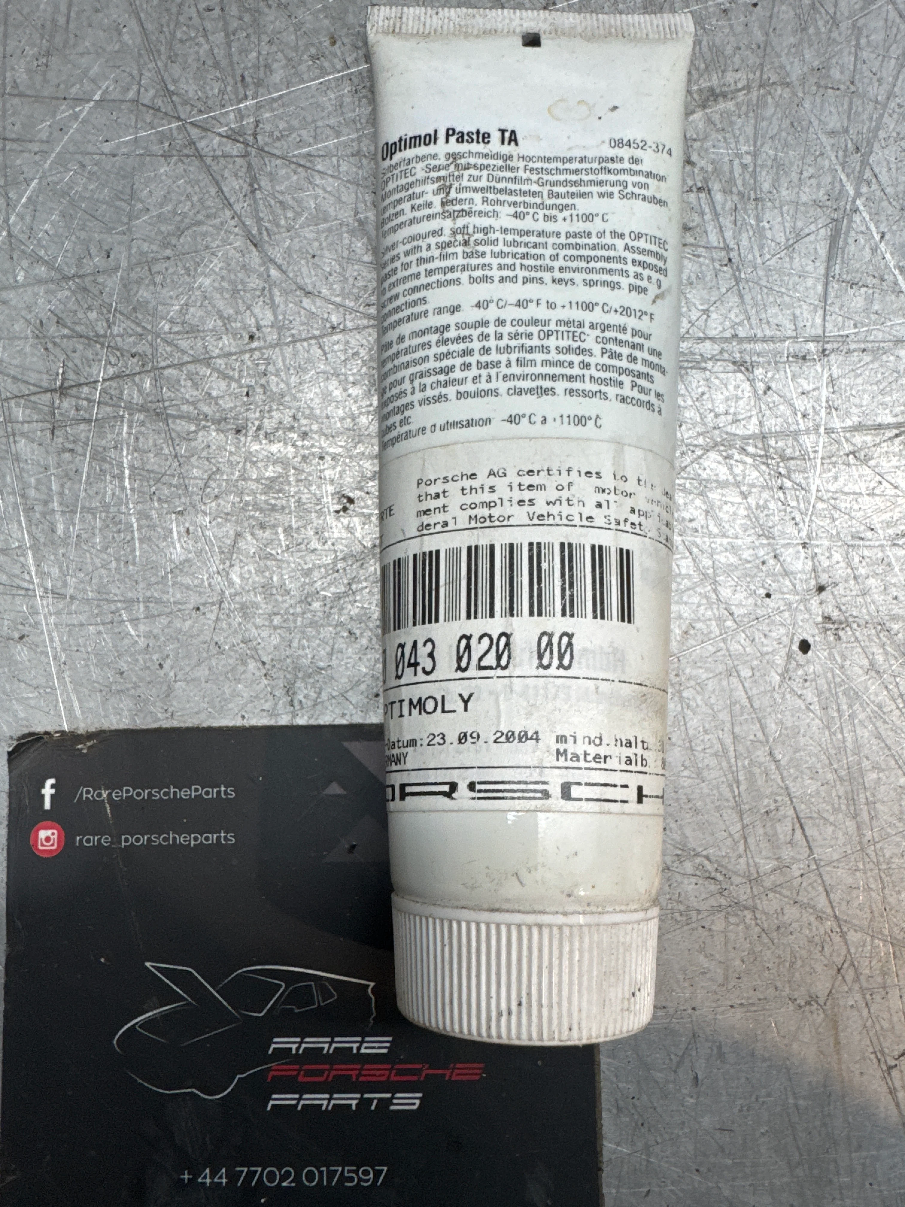 Porsche Optimol paste TA brake cylinder paste 00004302000 NOS - Image 2