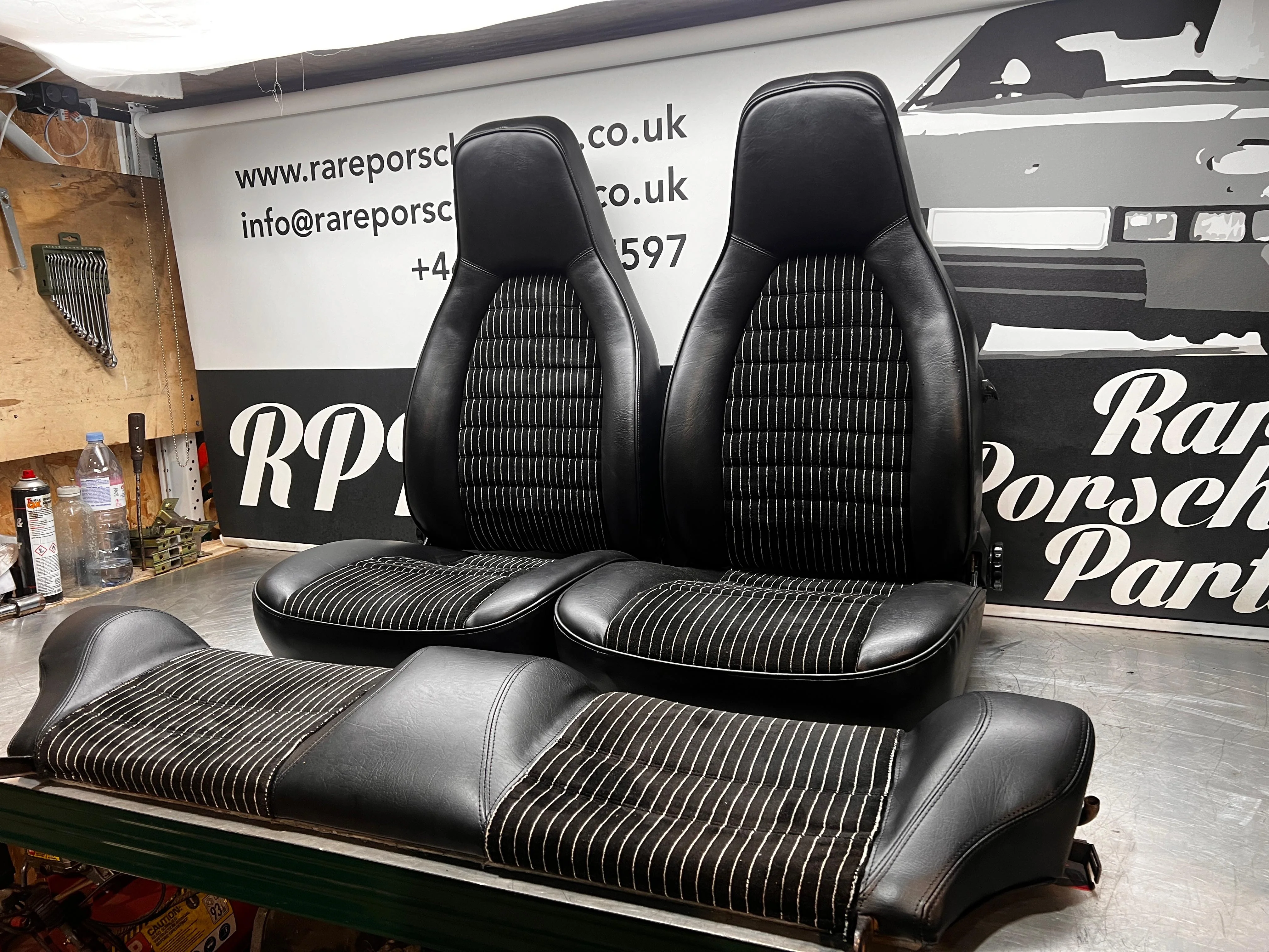 Porsche 924 944 set of seats, pinstripe, refurbished, rear seats, front seats - Image 2