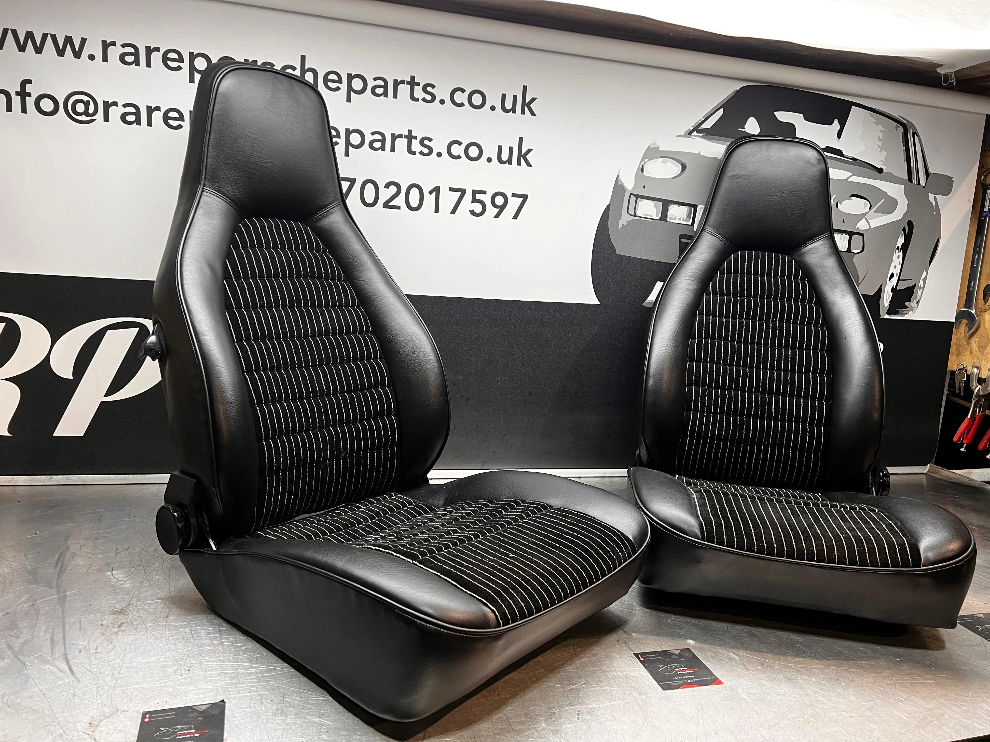 Porsche 924 944 set of seats, pinstripe, refurbished, rear seats, front seats - Image 3