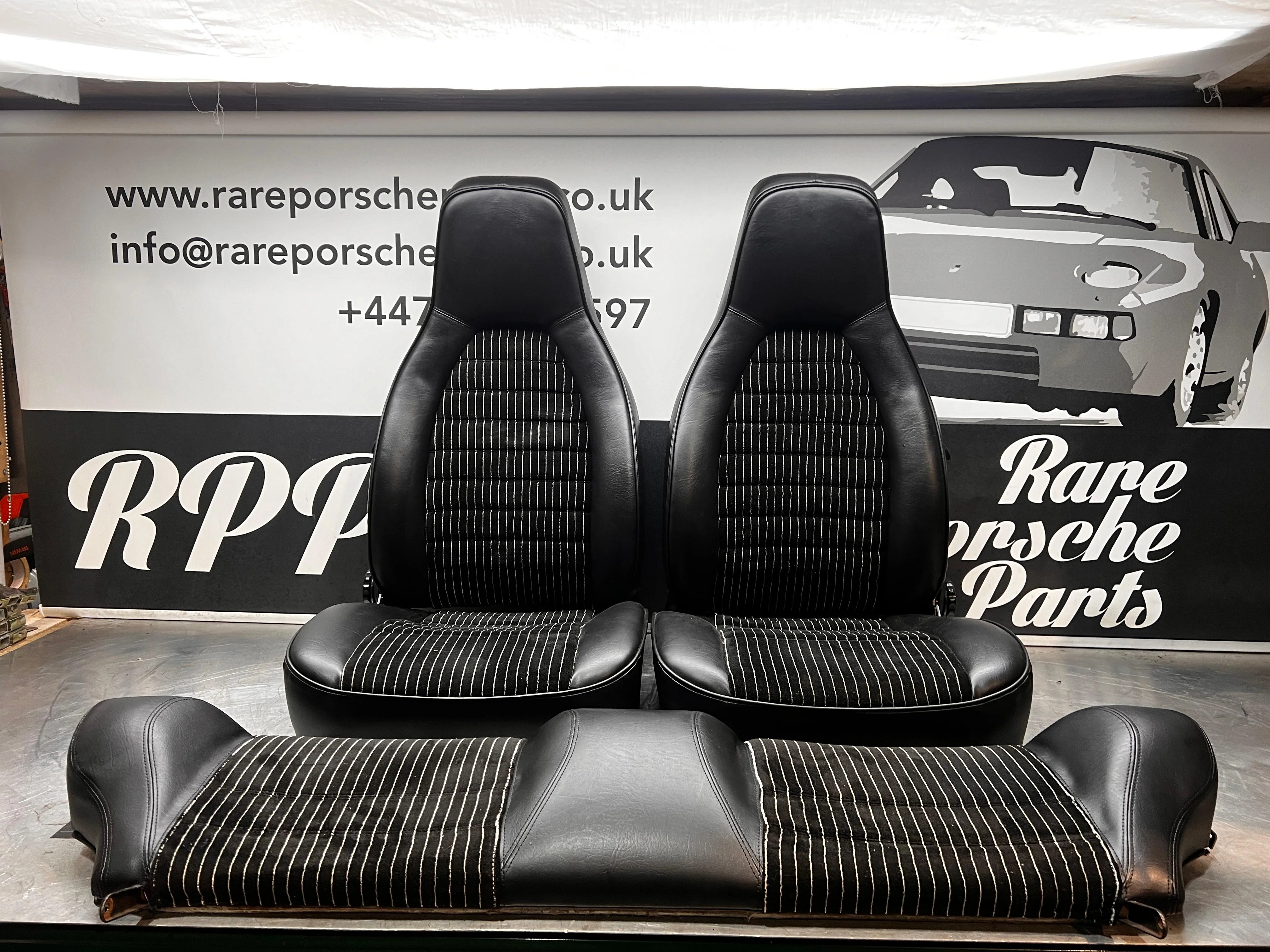 Porsche 924 944 set of seats, pinstripe, refurbished, rear seats, front seats - Image 6